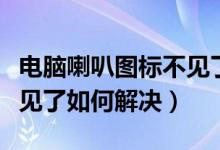 电脑喇叭图标不见了怎么办（电脑喇叭图标不见了如何解决）