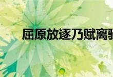 屈原放逐乃赋离骚翻译（意思是什么）