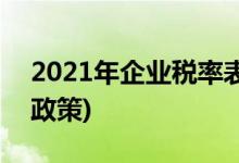 2021年企业税率表(2021年企业所得税优惠政策)