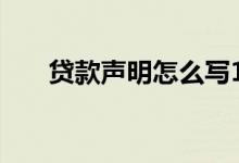 贷款声明怎么写100字（有哪些范文）