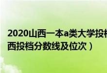 2020山西一本a类大学投档线和排位（2022双一流大学在山西投档分数线及位次）