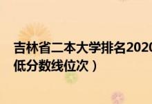 吉林省二本大学排名2020（2022年吉林二本大学排名及最低分数线位次）