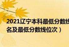 2021辽宁本科最低分数线的大学（2022年辽宁本科大学排名及最低分数线位次）