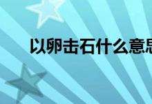 以卵击石什么意思（以卵击石指什么）