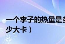 一个李子的热量是多少（一个李子的热量是多少大卡）
