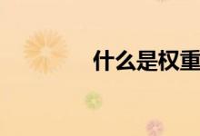 什么是权重（权重的意思）