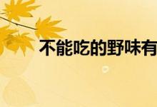 不能吃的野味有哪些（分别有什么）