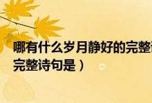 哪有什么岁月静好的完整诗句是图片(哪有什么岁月静好的完整诗句是)