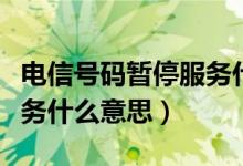 电信号码暂停服务什么意思（电信号码暂停服务什么意思）