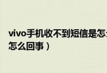 vivo手机收不到短信是怎么回事啊（vivo手机收不到短信是怎么回事）
