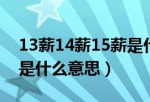 13薪14薪15薪是什么意思(13薪14薪15薪是什么意思)