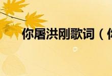 你屠洪刚歌词(你屠洪刚歌词是什么)