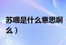 苏喂是什么意思啊(网络用语苏喂的意思是什么)