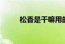 松香是干嘛用的(松香是晶体吗)