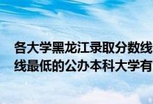 各大学黑龙江录取分数线2020一本（2022黑龙江录取分数线最低的公办本科大学有哪些）