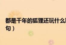都是千年的狐狸还玩什么聊斋表情包(都是千年的狐狸下一句)