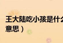 王大陆吃小孩是什么梗(王大陆吃小孩是什么意思)
