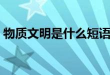 物质文明是什么短语类型（物质文明是什么）
