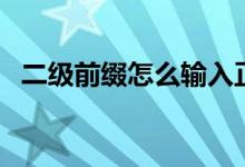 二级前缀怎么输入正确（二级前缀怎么填）