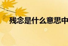 残念是什么意思中文(残念是什么意思)