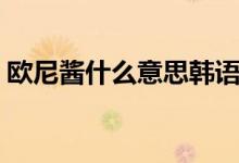 欧尼酱什么意思韩语（欧尼酱什么意思日语）