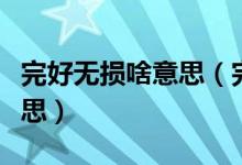 完好无损啥意思(完好无损解释一下是什么意思)