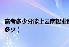 高考多少分能上云南锡业职业技术学院（2021录取分数线是多少）
