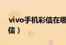 ⅵvo手机彩信在哪（如何查看vivo手机的彩信）