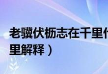 老骥伏枥志在千里什么意思（老骥伏枥志在千里解释）