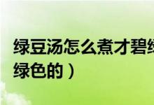 绿豆汤怎么煮才碧绿窍门（绿豆汤怎么煮才是绿色的）