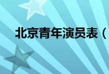北京青年演员表（北京青年有哪些演员）