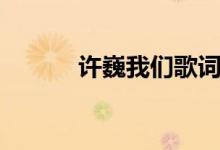 许巍我们歌词（歌曲我们歌词）