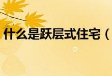 什么是跃层式住宅(跃层式住宅有什么特点)