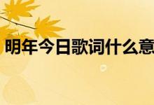 明年今日歌词什么意思（明年今日歌词含义）