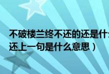 不破楼兰终不还的还是什么意思是什么意思（不破楼兰终不还上一句是什么意思）