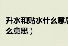 升水和贴水什么意思中国文化（升水和贴水什么意思）