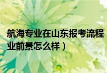 航海专业在山东报考流程（2022航海技术专业就业方向及就业前景怎么样）