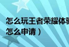 怎么玩王者荣耀体验服（王者荣耀体验服资格怎么申请）