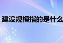 建设规模指的是什么(建设规模指的是什么)