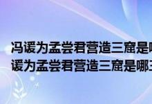 冯谖为孟尝君营造三窟是哪三窟,为什么能是孟尝君免货（冯谖为孟尝君营造三窟是哪三窟）