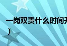 一岗双责什么时间开始的（一岗双责什么意思）