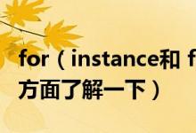 for（instance和 for example什么区别 3个方面了解一下）