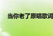 当你老了原唱歌词（当你老了歌词原文）