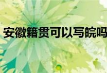 安徽籍贯可以写皖吗（安徽籍贯可以写皖吗）