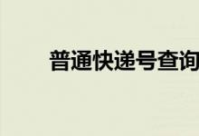 普通快递号查询（普通快递有哪些）