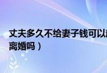 丈夫多久不给妻子钱可以起诉离婚（老公不给钱花可以起诉离婚吗）