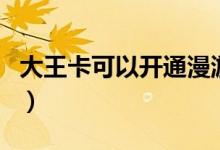 大王卡可以开通漫游吗（大王卡可以开热点吗）