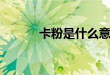 卡粉是什么意思（你明白了吗）