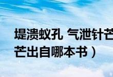 堤溃蚁孔 气泄针芒谁写的（堤溃蚁孔气泄针芒出自哪本书）