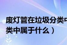 废灯管在垃圾分类中属什么（废灯管在垃圾分类中属于什么）